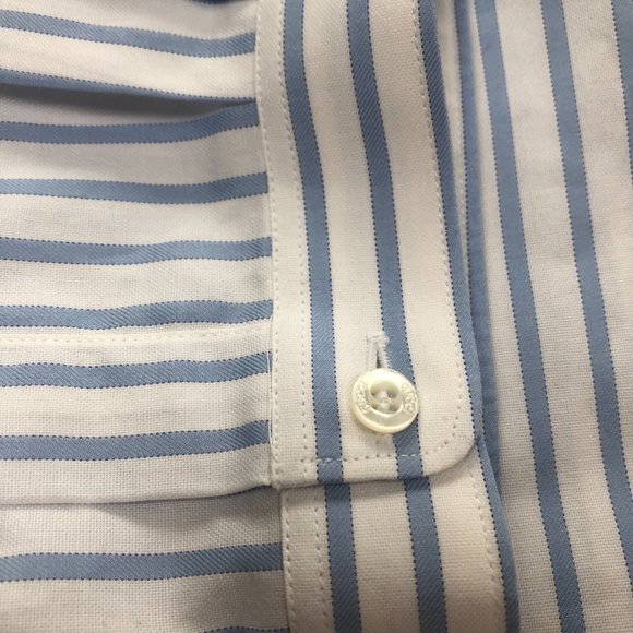 Gucci White and Blue Striped Classic Button Down Shirt - Picture 8 of 9